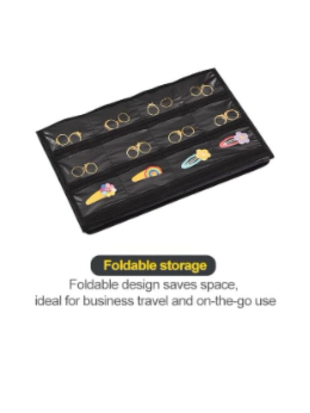 Large Hanging Jewelry Organizer 43 Multi-Size Pockets 8 Loops Double-Sided NEW - Picture 6 of 9